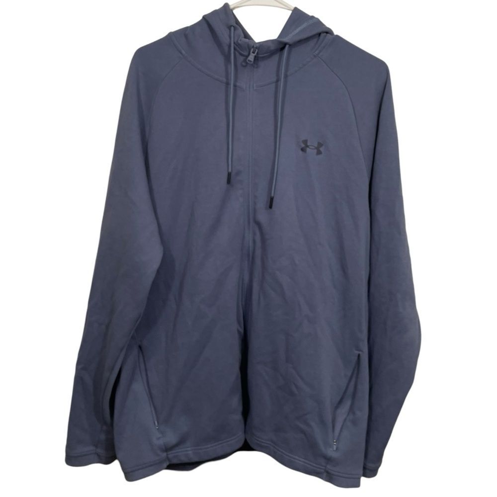 Under Armour Slate Blue Mock Neck Hoodie Sweatshirt